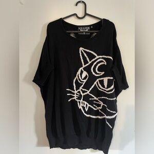 Killstar distressed bat wings knit top